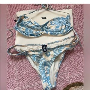 TRIANGL Blue Floral Bikini Set